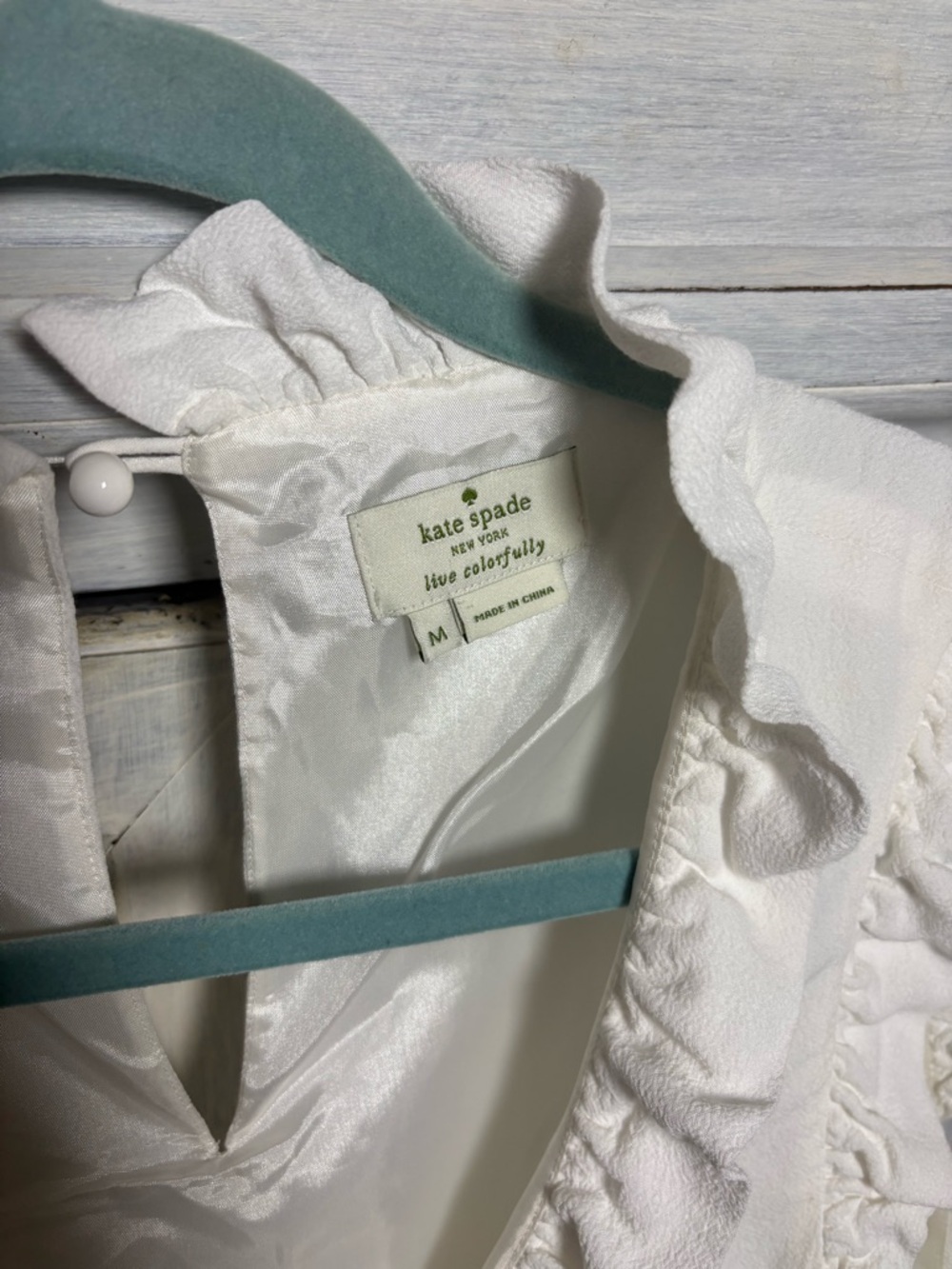 Kate Spade White Ruffle Sleeveless Blouse Preppy Twee Neutral Office - Picture 4 of 6